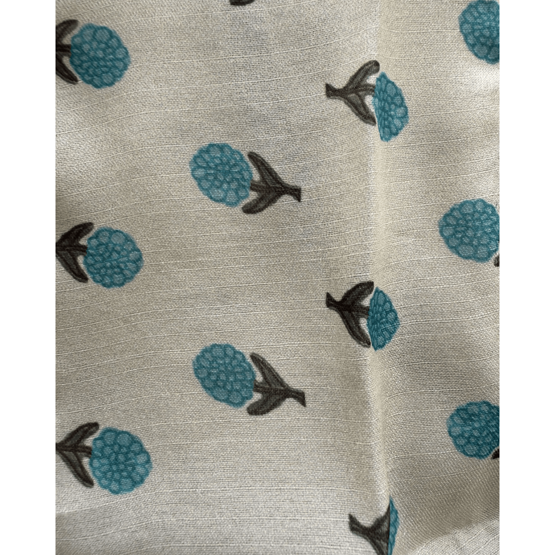 Blue silk floral boys shirt - Image 2