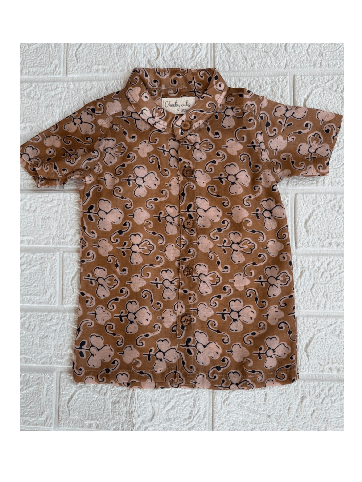Yellow and sandal silk boys shirt