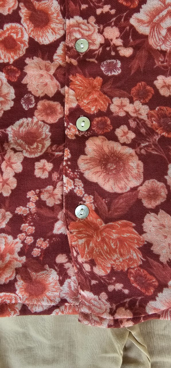 Brown Floral with Cream shorts boys sets - Image 4