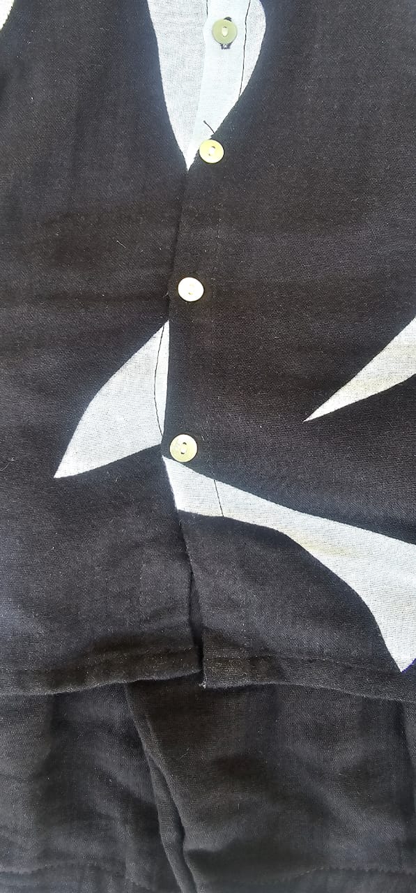 Black & White Geometric with Black Shorts boys set - Image 3