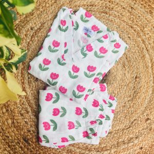 BloomEase Women’s Cotton Top & Pant Co-ords Set