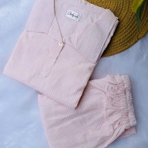 White and Orange Checks