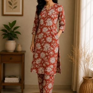 Red Kalamkari Coords