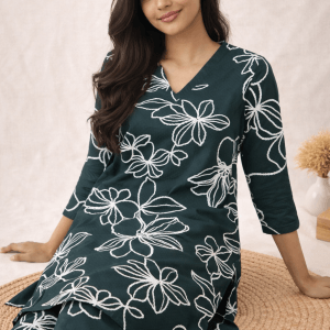 Green Embrodery big flower