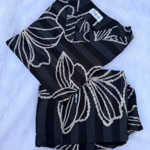 Black and Grey big flower Coords