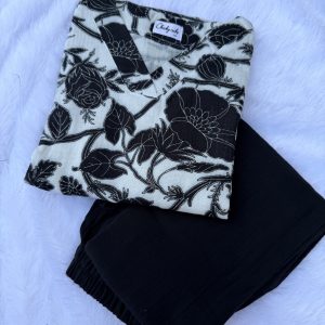 Black and White floral Coords