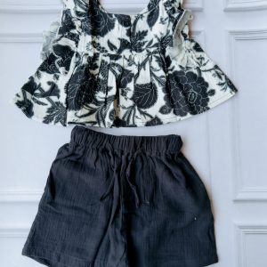 Black and white floral