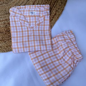 Orange and pink checks