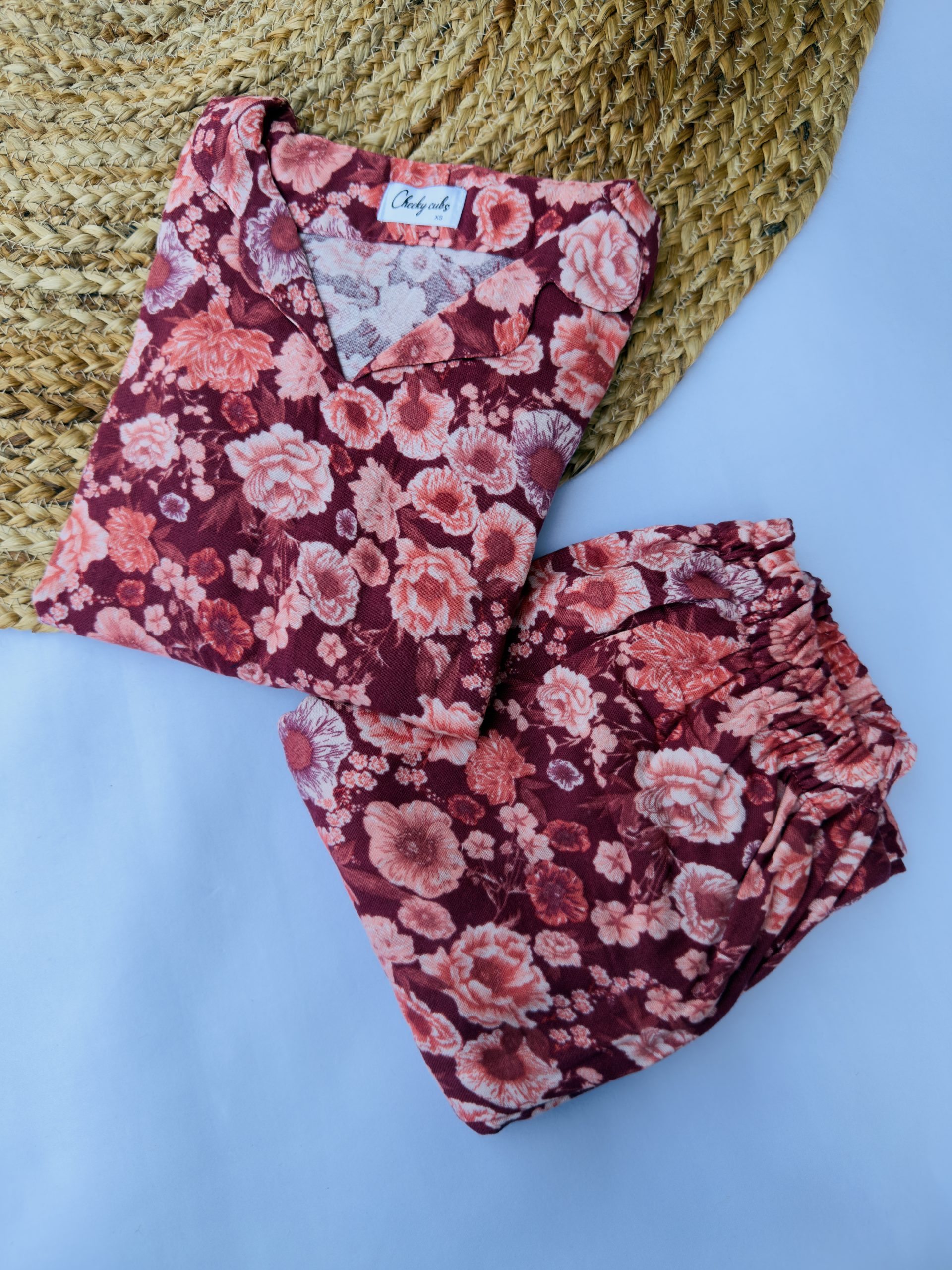 Maroon rose women co ords