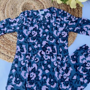 Blue and pink floral cubical