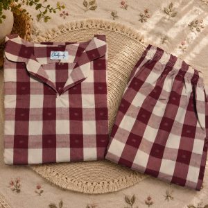 Maroon madras checks
