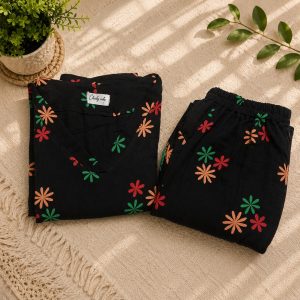 Black multi flower