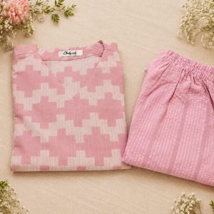 Pink ikkat design