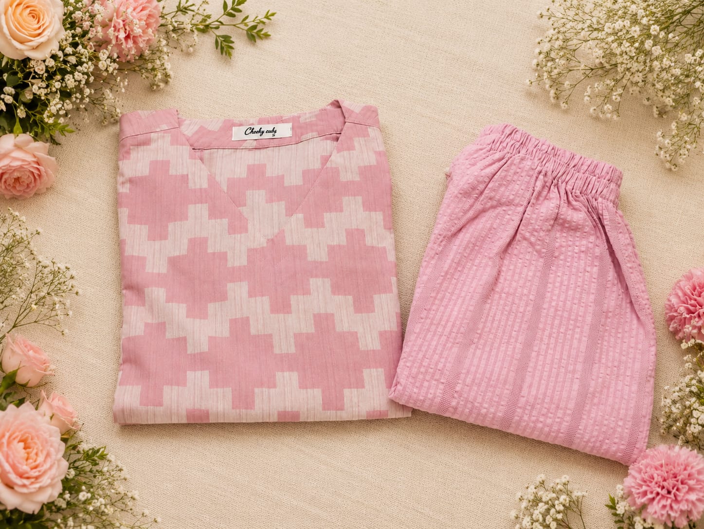 Pink ikkat design