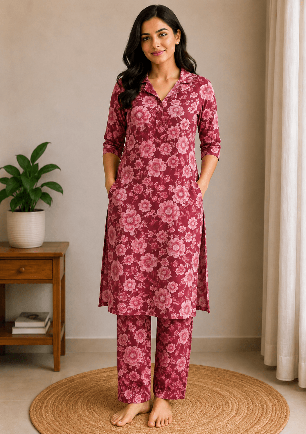 Maroon rose women co ords - Image 4