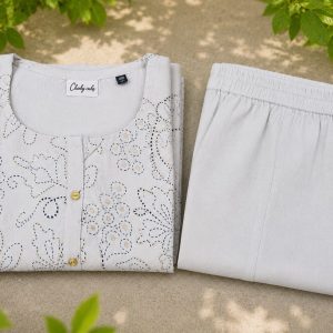 White with black print