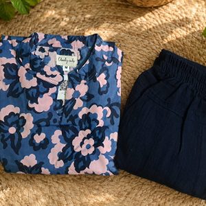 Blue and pink floral