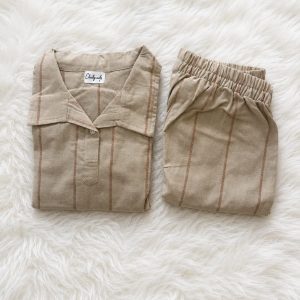 Beige with brown lines