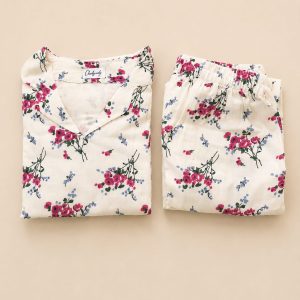White with pink floral