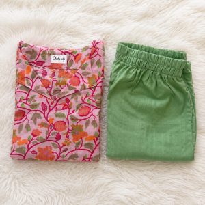 Pink with orange floral