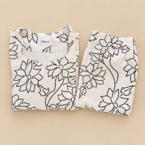 Black flower dots(A line with palazzo)