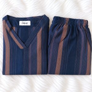 Blue with brown lines